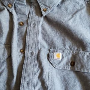 Men's Carhartt short sleeved button down, size L